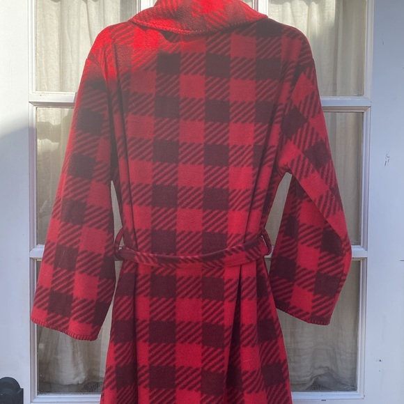 I. APPEL home Robe 👘 red fleece size M-L - Picture 14 of 16